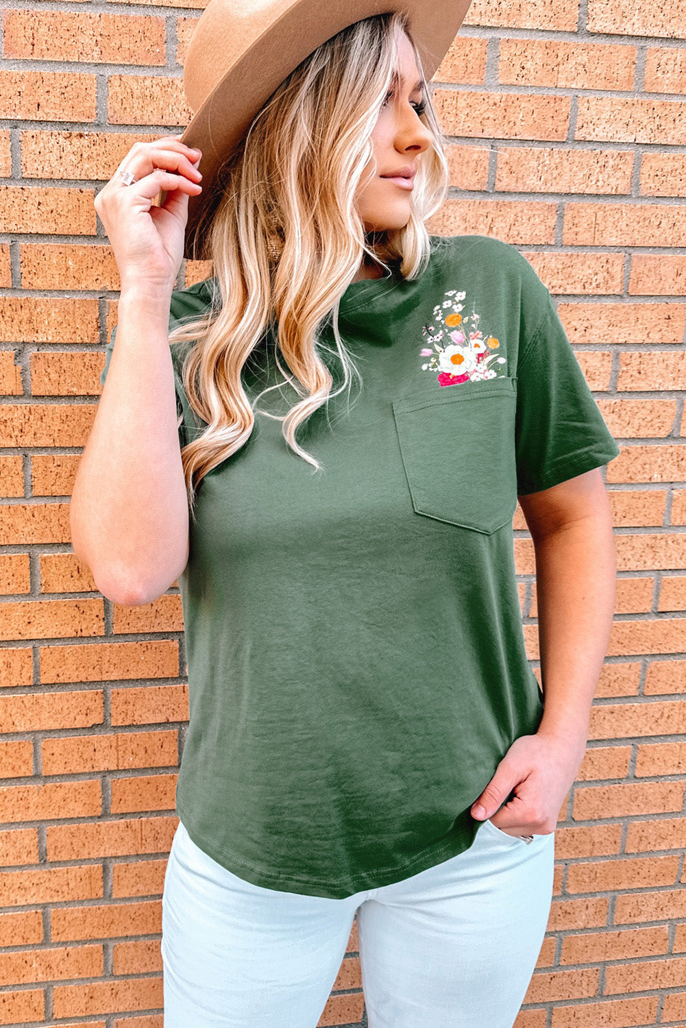 Graphic Round Neck Pocket Tee Graphic Round Neck Pocket Tee